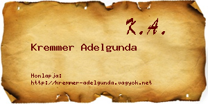 Kremmer Adelgunda névjegykártya